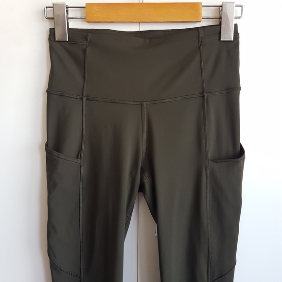 LULULEMON 4 Fast & Free Crop II 19" Nulux Dark Olive W6AS5S - Picture 6 of 16
